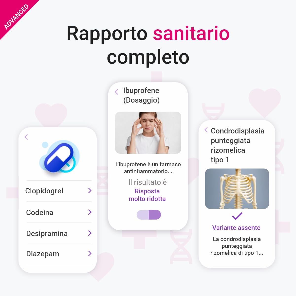 tellmeGen analisi genetiche Advanced (Salute + Antenati + Tratti + Wellness) 400 report aggiornati
