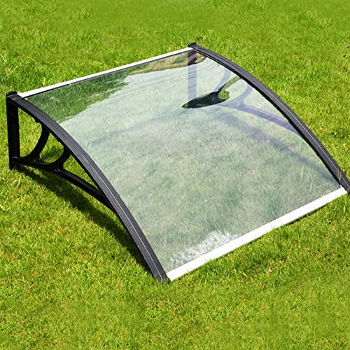 Toldo de jardín impermeable con panel transparente para protección de ventanas 2