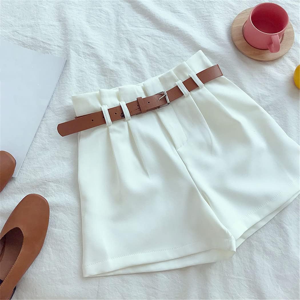 Spring Women Office Lady Shorts Solid Suits Shorts with Sashes Female Korean with Pockets Casual Shorts