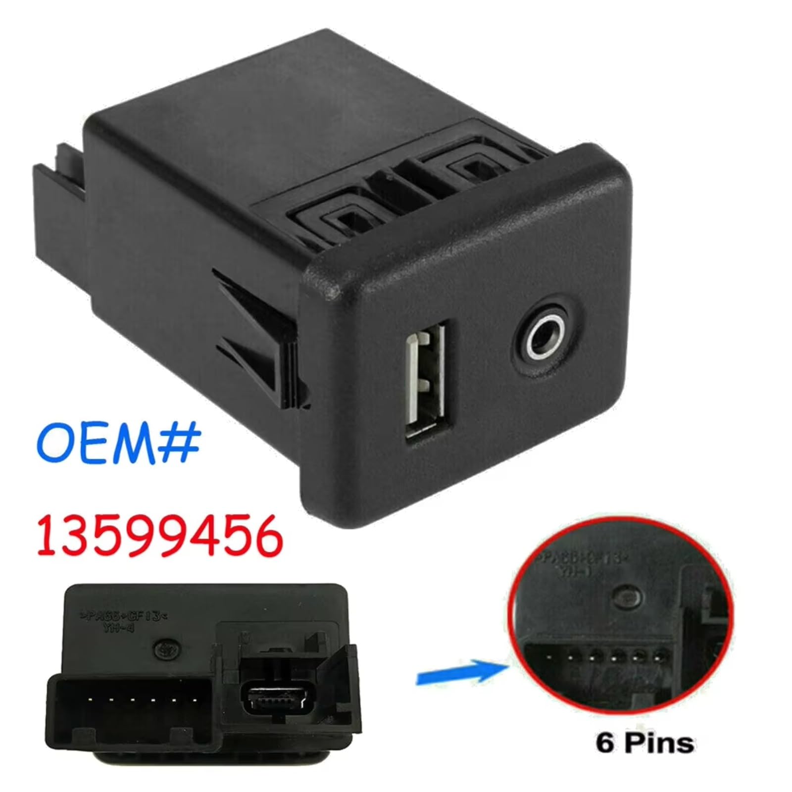 USB AUX Interface Adapter Compatible with Buick for Lacrosse 4 Cyl 2.4L 6  Cyl 3.6L 2014 2015 2016 Audio Auxiliary AUX Jack USB Charging Port Module  ... USB AUX ポート Compatible With Buick For LaCrosse 2014 2015 2016 For