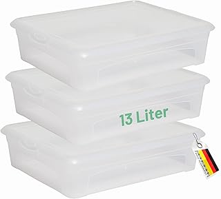 Novaliv Transparent Storage Box with Lid Stacking Box Small Plastic Storage Box Multibox cm, 13 L