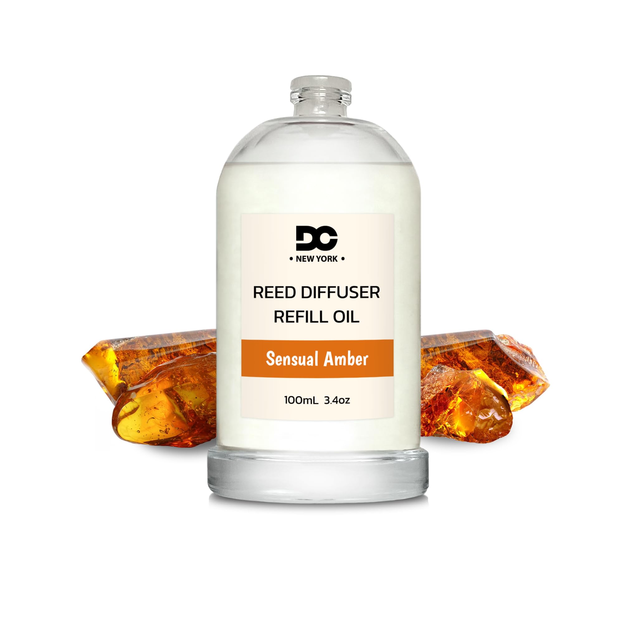 Daniella's Candles Reed Diffuser Refill Oil, Sensual Amber, 3.4oz/100ml, Premium Fragrance Oil, Home Fragrance, Oil for Reed Diffuser