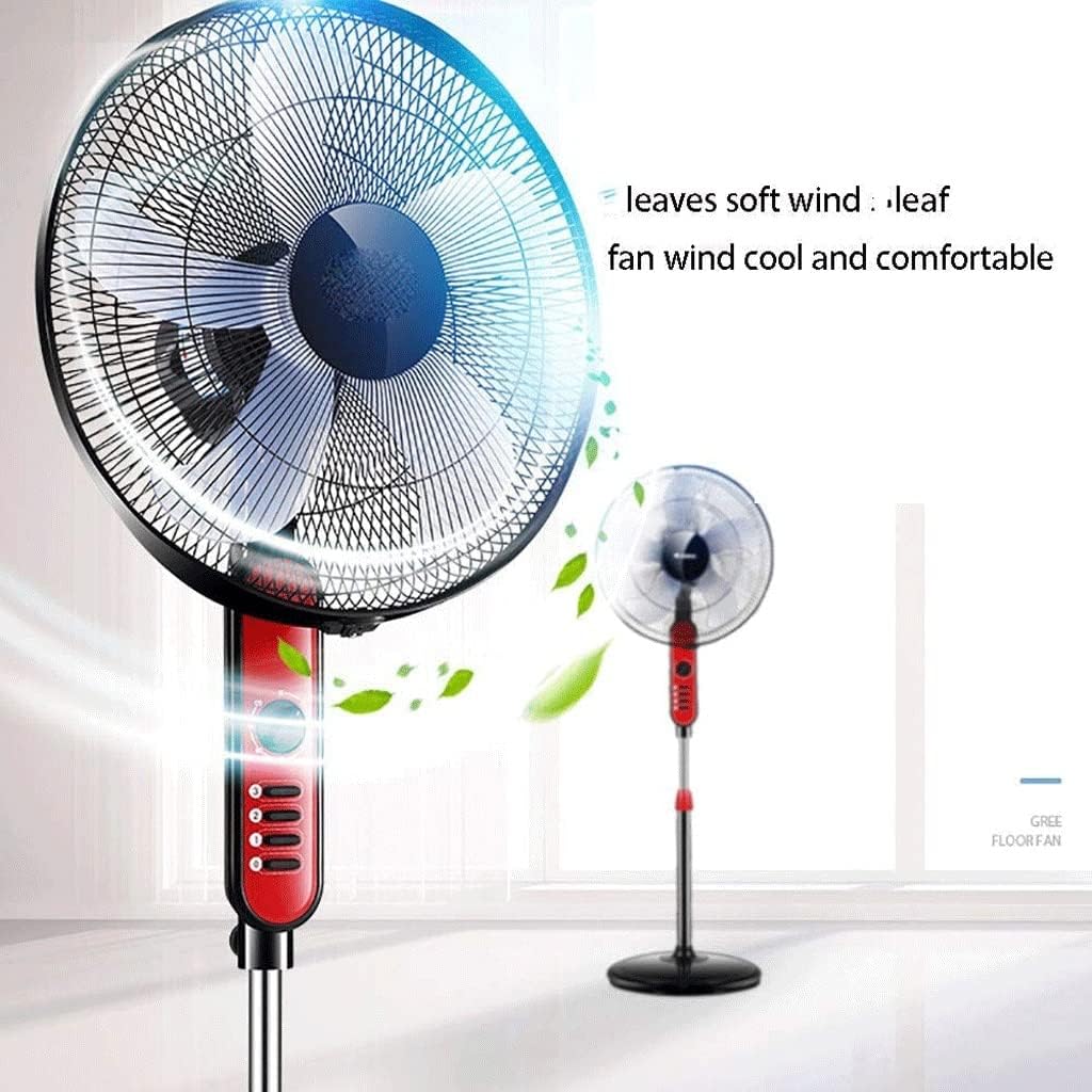 Inch | Series | Pedestal Fan with Remote Control, 3 Speed, Adjustable Height Black