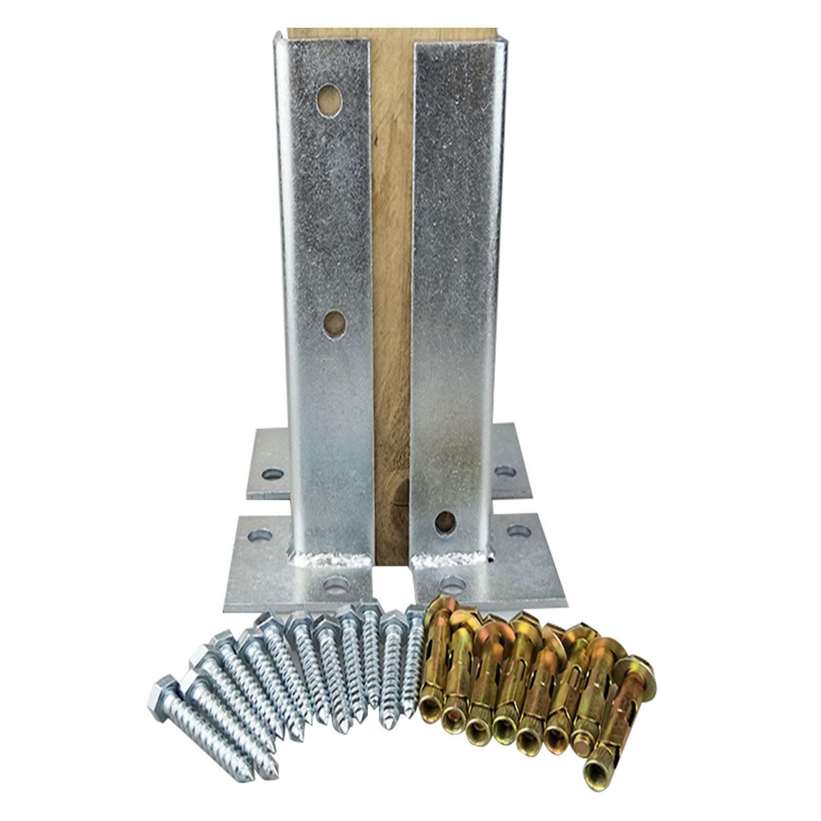 Soportes de poste de madera, soporte de montaje de metal para barandilla de porche, soporte de pérgola, soporte grueso para postes de valla