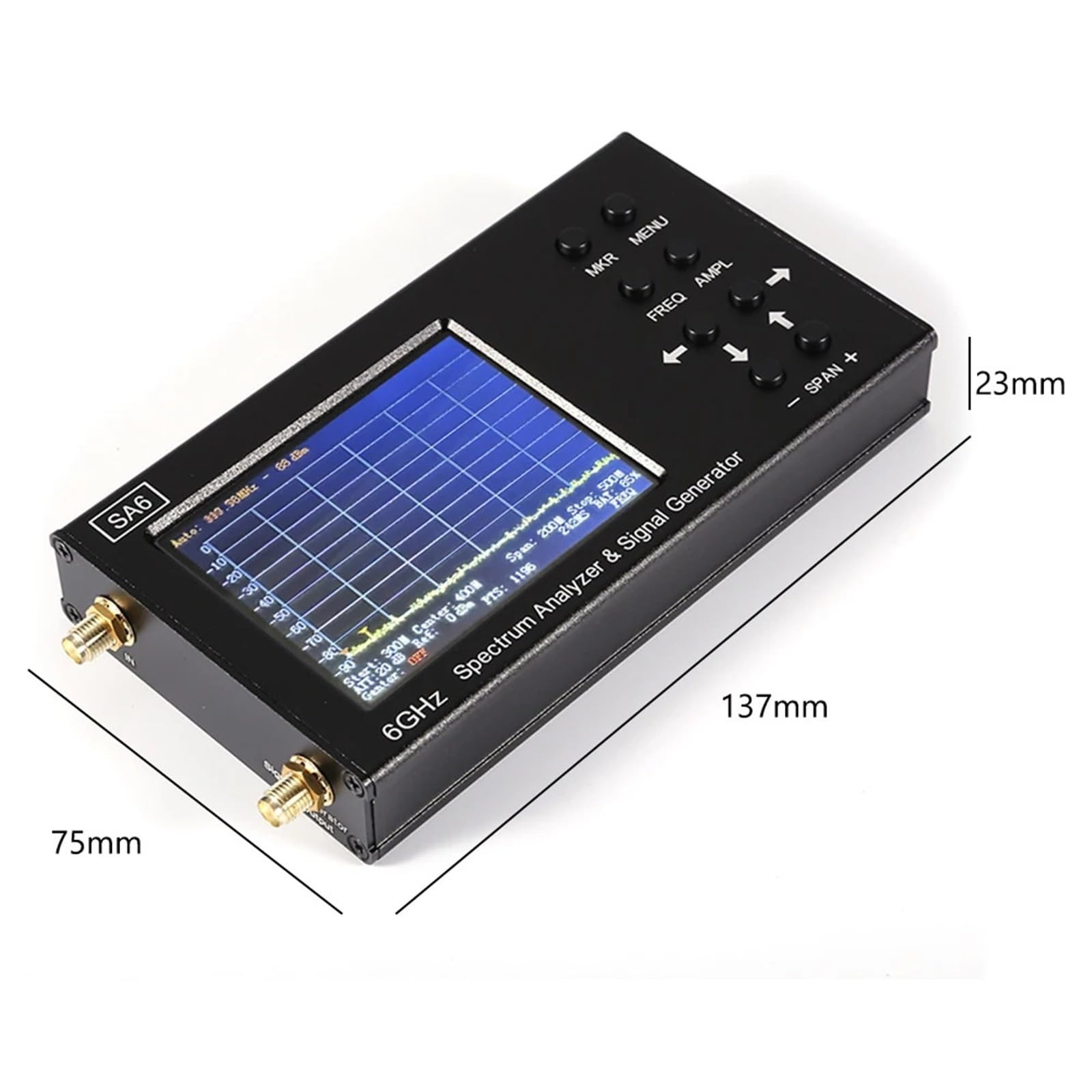 Analizzatore di Spettro Portatile SA6, Multifunzione, generatore di Segnale da 35 a 6200 MHz, Tester Touch Screen Riutilizzabile da 3,2 Pollici for Laboratorio
