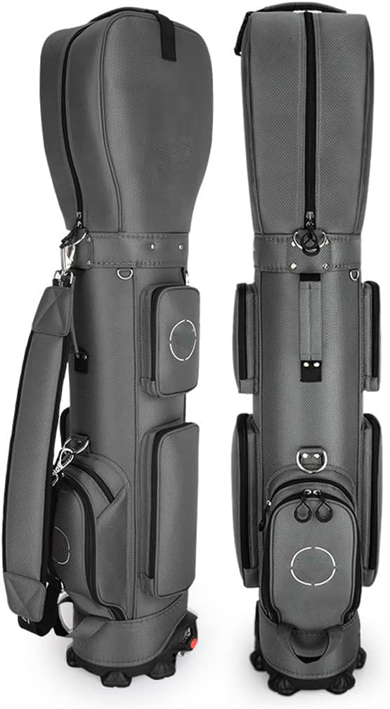 Golf Club Cart Bags for Men/Women, Golf Transport Cart Bag with Built in Wheels/Handle, Lightweight Carry Bag 5 Way Divider for Golf Course