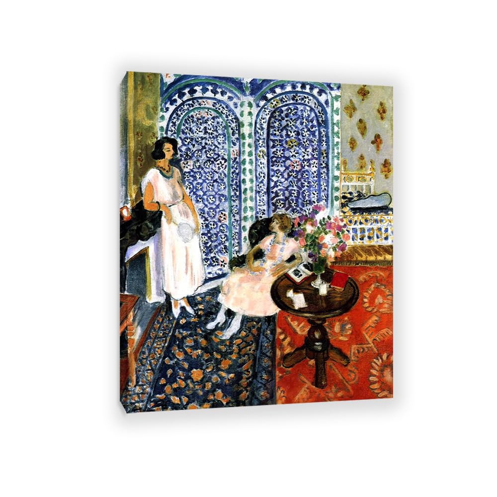 Mycggdgh Unframe Henri Matisse Painting Reproduction The Moorish Screen Fine Art Canvas Henri Matisse Wall Art Canvas Prints For Home Decor For Living Room Bathroom Office 40X30cm(16X12in) Frame