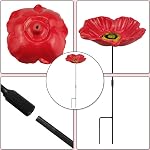 MIXXIDEA Sunflower Bird Feeder Baths for Outdoors Small Stick into Ground Cute Tray for Outdoor Garden Decoration for Bird Lovers (redflower)