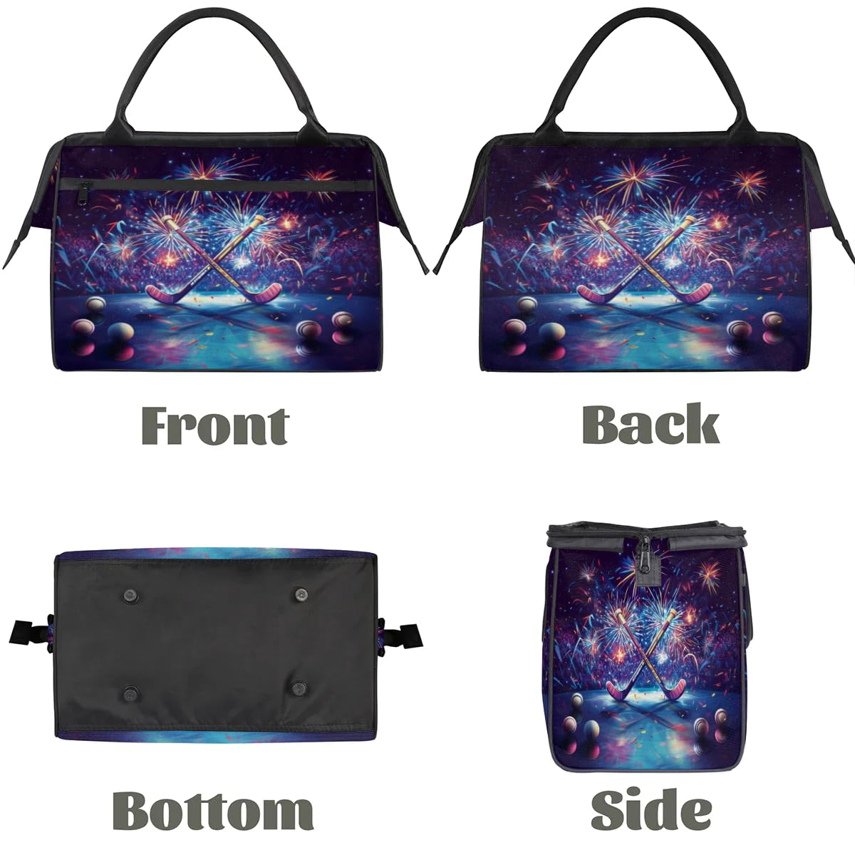 Sac de sport de hockey pour femmes, hommes, enfants, garçons et filles, sac de week-end, sac fourre-tout de 24 L, sac fourre-tout pour sport, gym, yoga, couleur, Big, Organiseur de sac