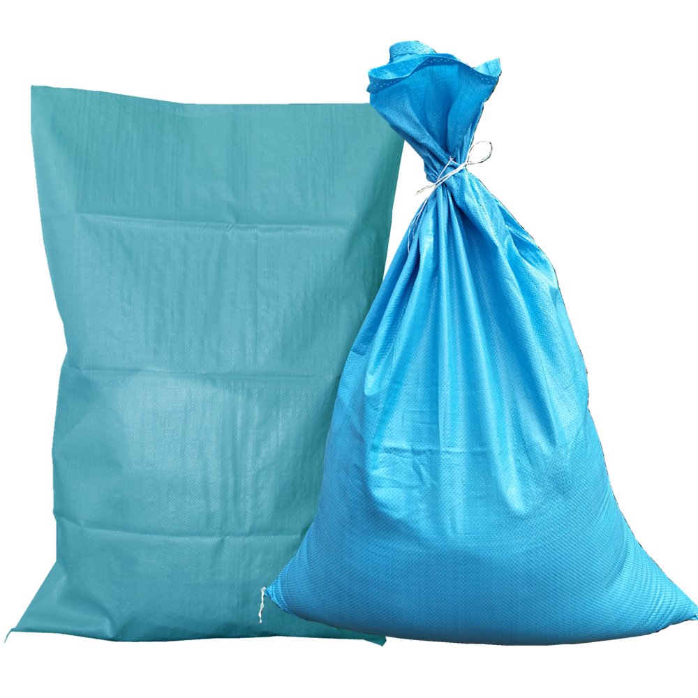 Shoutinn Anti-Tear Polypropylene Woven Bags, Clean up Bags, Pack of 5 PCS (Light Blue)