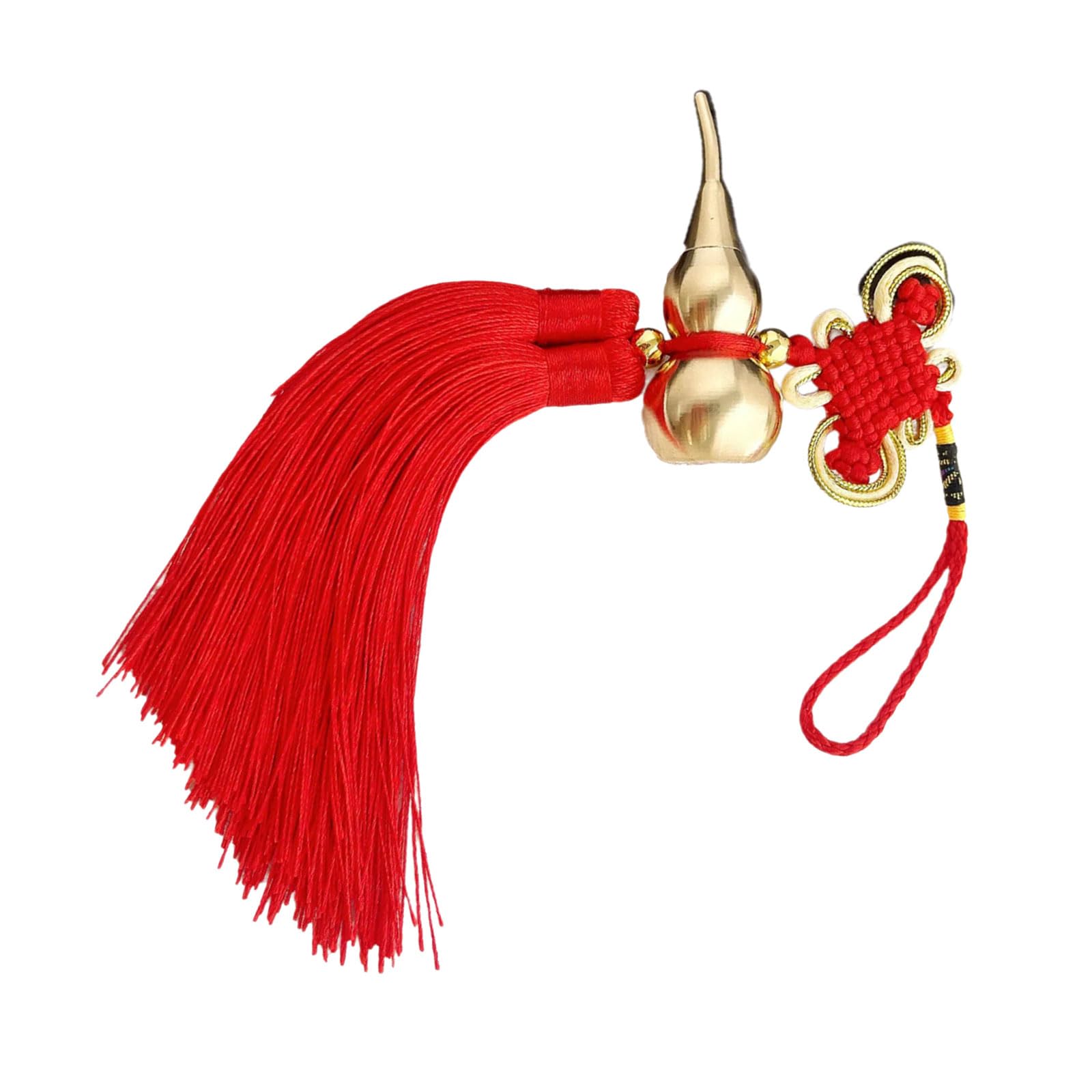 Xjdzineq Classical Copper Gourd Pendant Chinese Fortunes Knot Tassels Spiritual Amulets Charm Home Car Fengshuis Hanging Decors Auspiciously Car Ornament
