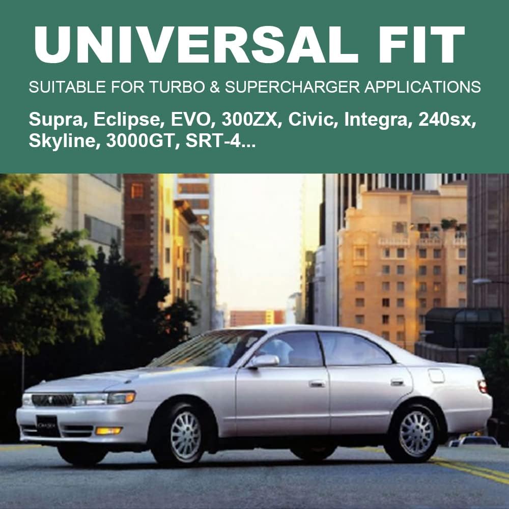 Vacuum PU Tubing and Push Lock Fittings Kit 1/8" NPT to 1/4" Tubing for Turbocharged Vehicles' Wastegate, Solenoid, BOV