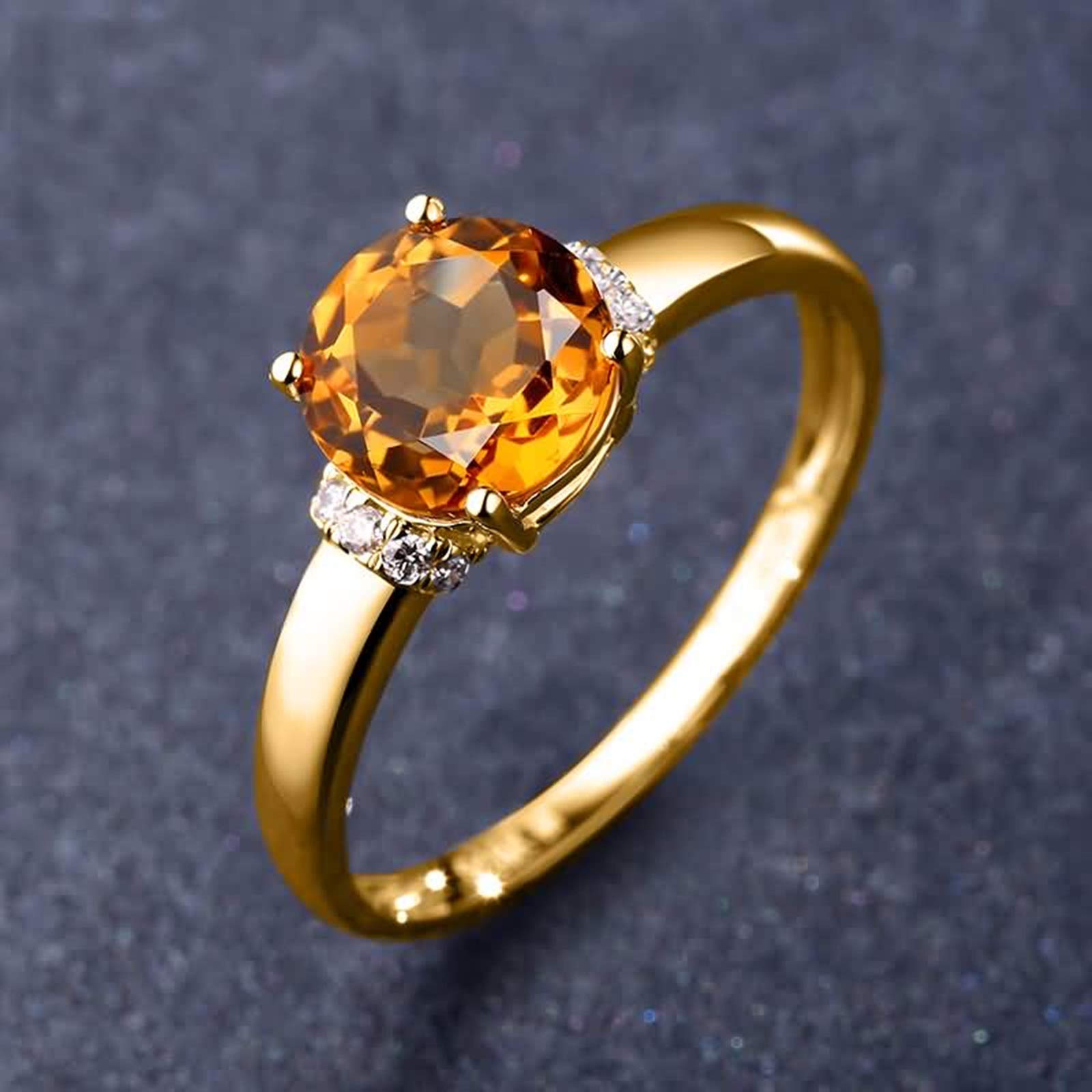 Beydodo Pierścionek z prawdziwego złota 750, 1,21 ct cytryn pierścionek z diamentem pierścionek ślubny damska obrączka złota e 18 karatów (750) żółte złoto, 58 (18,5), colore: złoto, cod. TLLWGZ1759