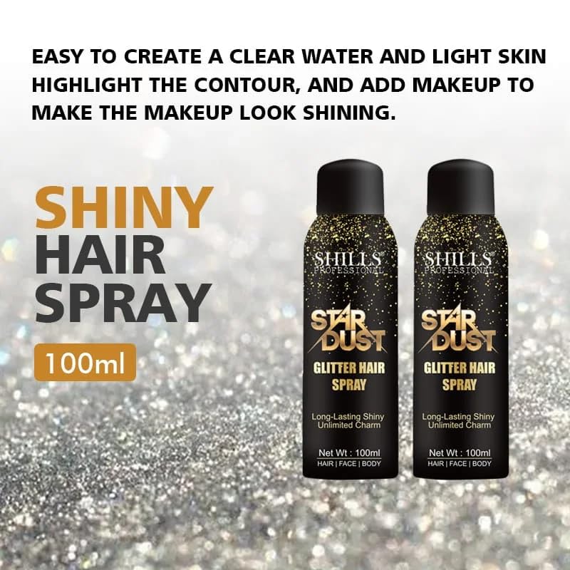 KNYUC MART Glitter Hair Spray Long Lasting Shiny Unlimited Charm 100ML, (Silver) 1