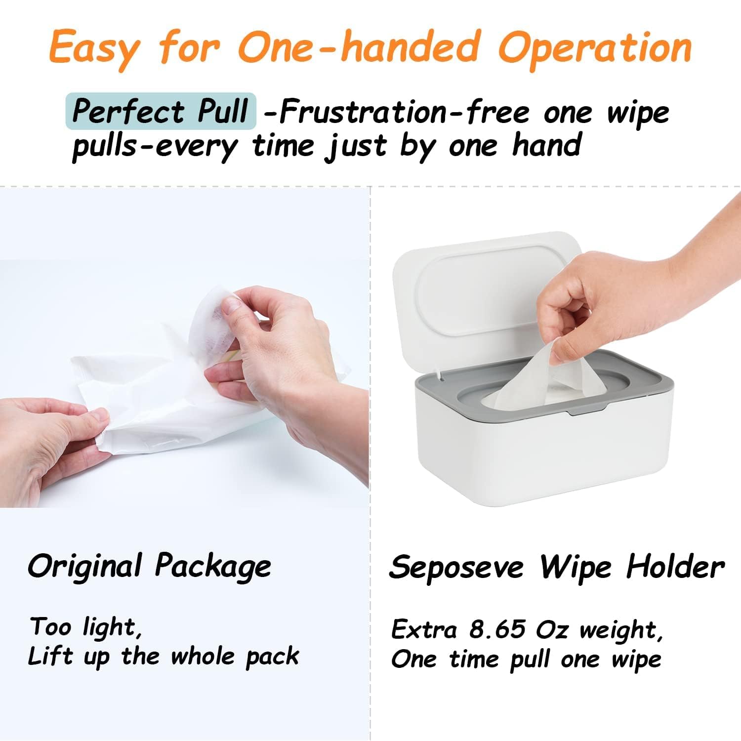 Xeerabdi Wet Wipe Dispenser Baby Napkin Storage Box | Tissue Paper Holder Box Dust-Proof Lid Wet Tissue Box Wet Wipe Case Holder with Lid Keeps Wipes Fresh for Home, Office, Car 4