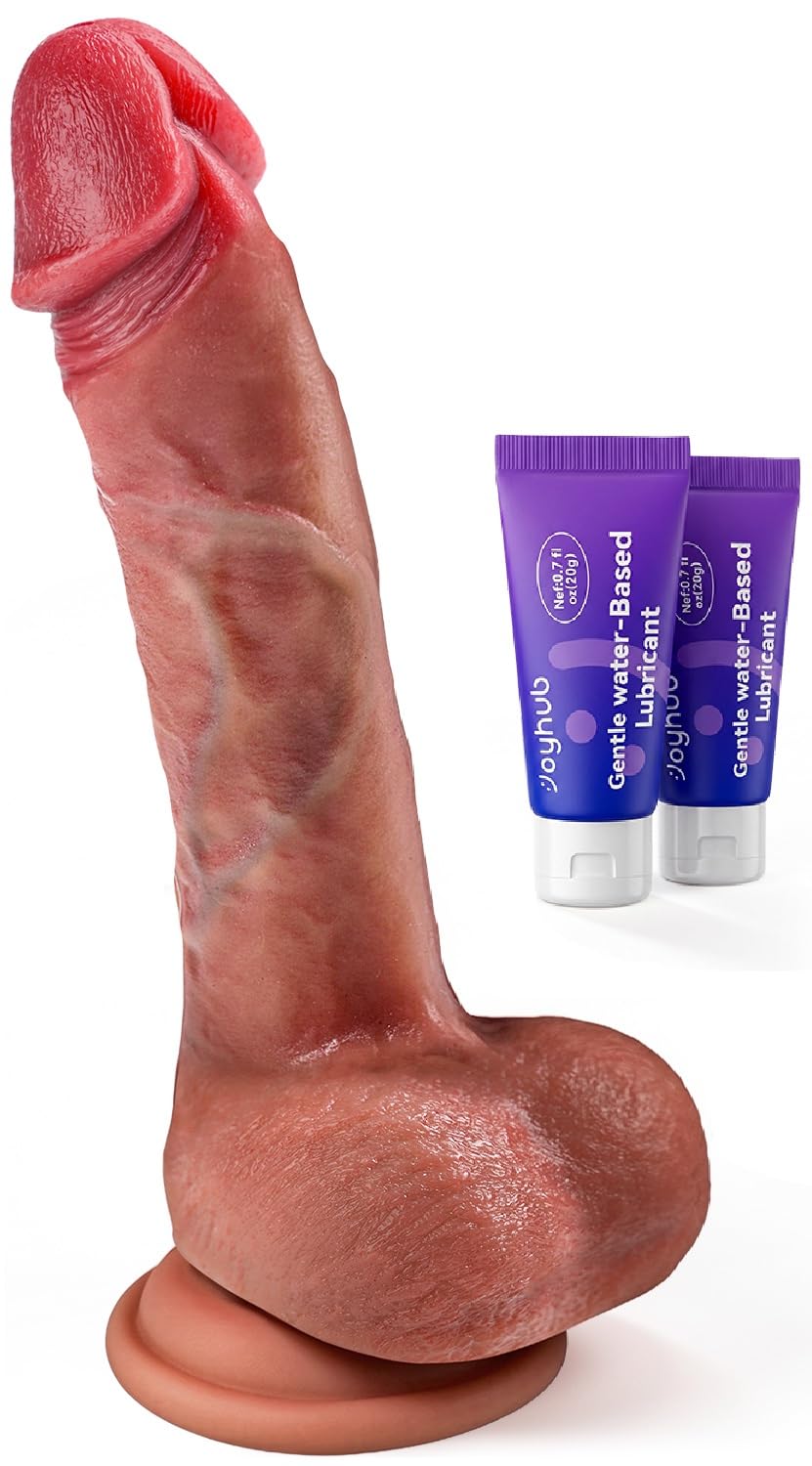 Govosaa 8 Inch Thick Realistic Dildo, Strong Suction Cup Anal Dildo for Beginner Hands-Free Play, Soft Double Layer Silicone Flexible Dildos for G-Spot Stimulation, Sex Toys for Couples Men & Women