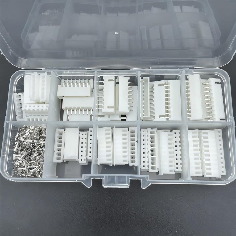 235 Stück für JST XH 2,54 mm Stecker-Sortiment mit 6 7 8 9 10-poligen männlichen weiblichen Gehäusen und passenden Terminals für elektronische Projekte
