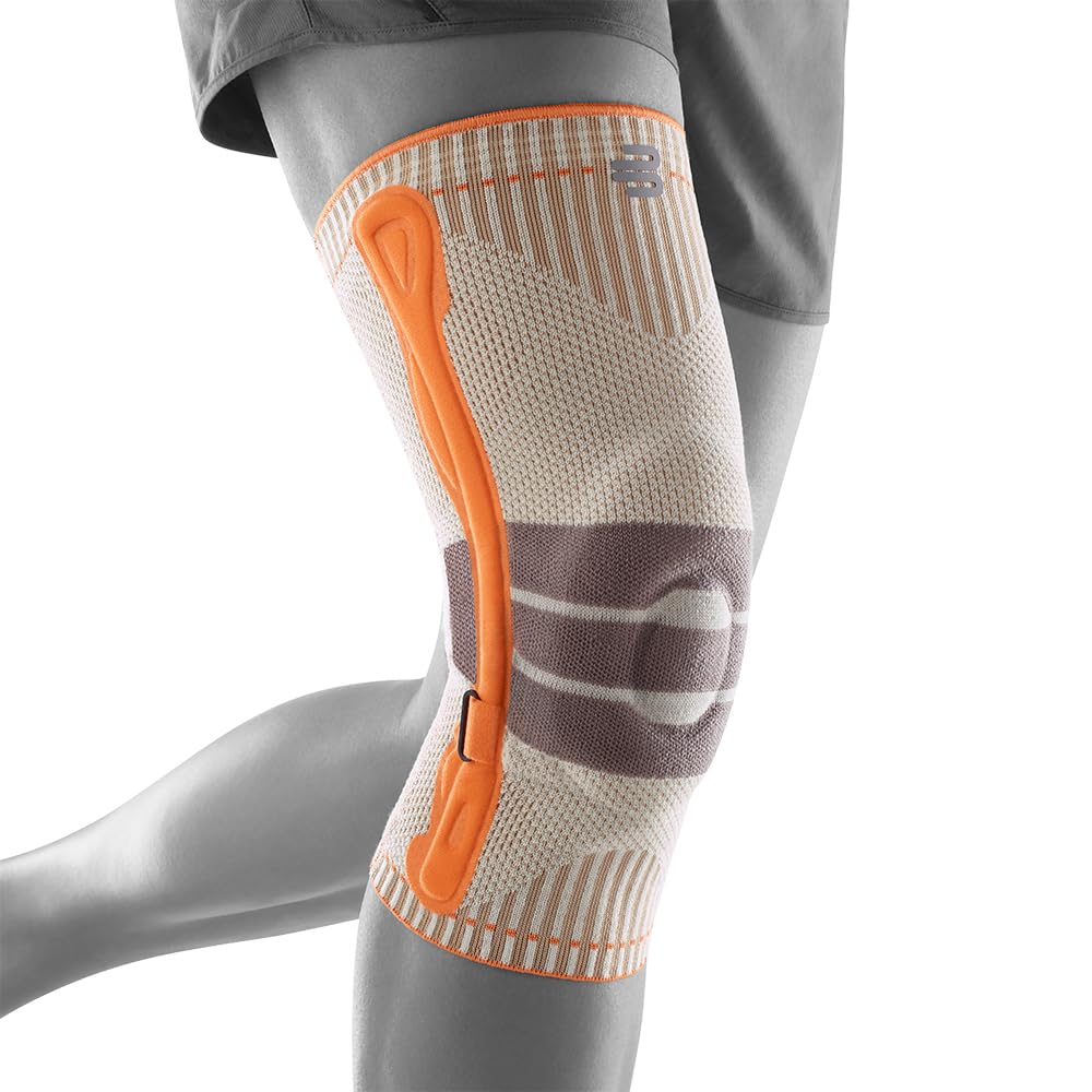 BAUERFEIND Kniebandage zum Wandern „Outdoor Knee Support“, 1 Unisex Wanderbandage zur Wanderausrüstung, Rechts & Links tragbar, Individuell einstellbarer Strap, Merino Wolle