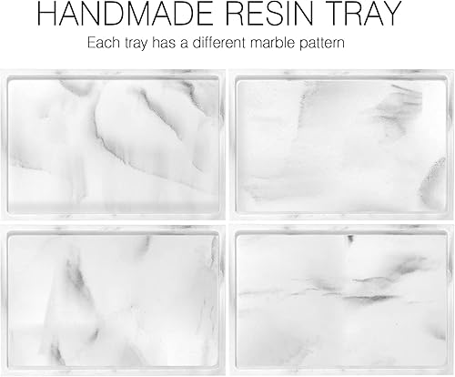 Miniatura 7 de Luxspire - Bandeja de tocador, de almacenamiento de tanque de inodoro, de resina para fregadero de cocina, organizador de encimera de tocador,