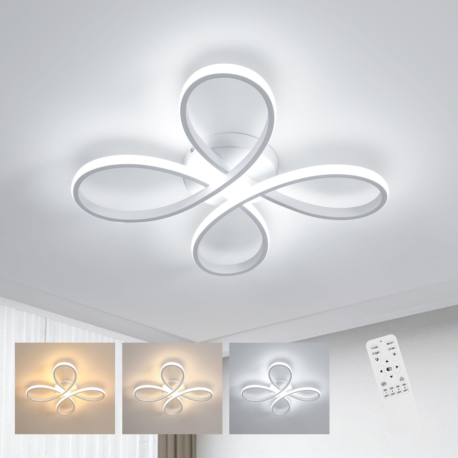 Comely Lámpara de Techo Regulable, 40W 4500LM Plafon LED Techo con Mando | Distancia 3000K-6500K, Luz de Techo Moderno para Salón Dormitorio Cocina