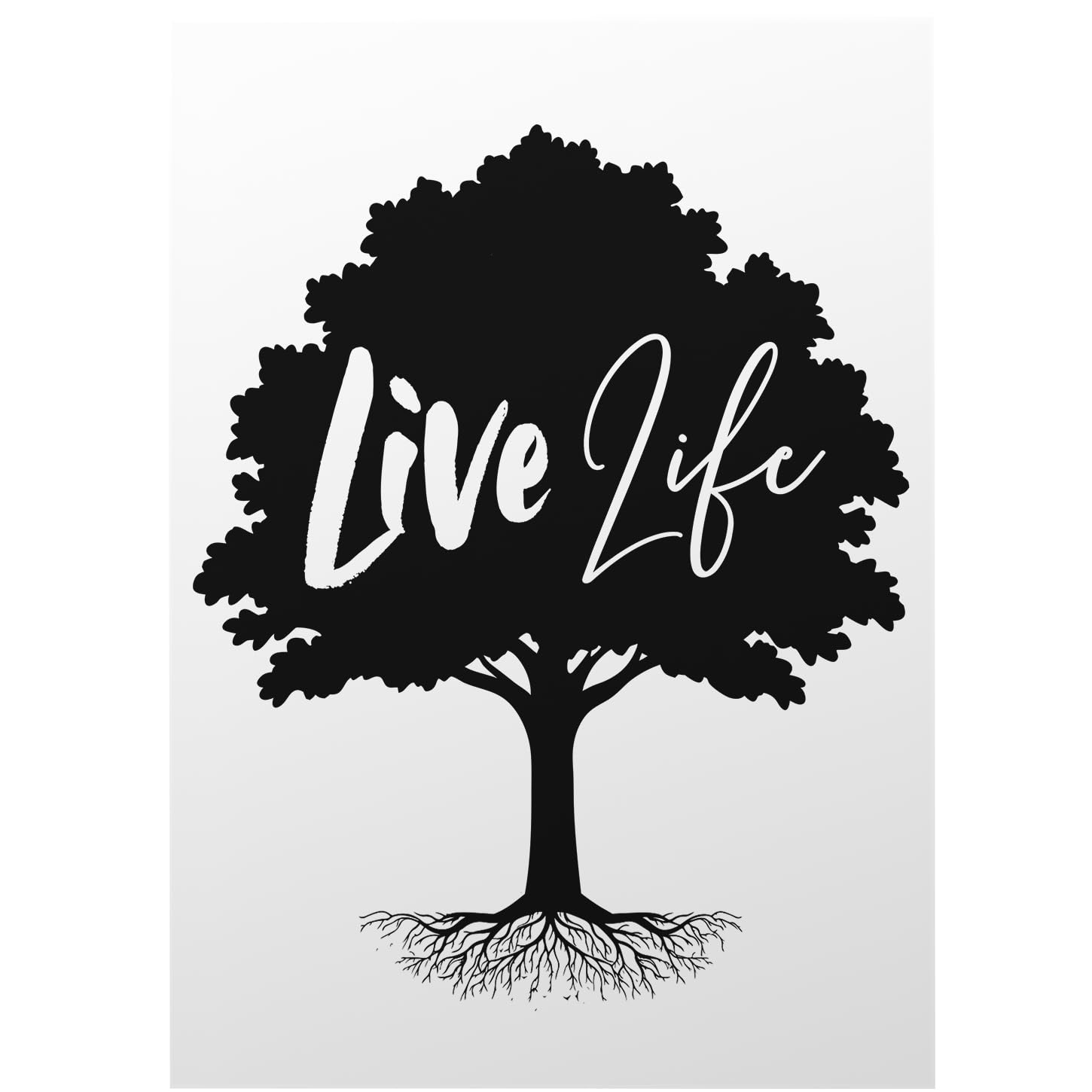 Giftzie Men's Live Life Motivational Wall Decor, Tree