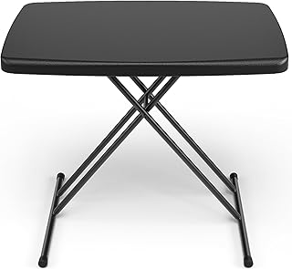 30 Inch Adjustable Height Folding Table, Heavy Duty Foldable Utility Tab...