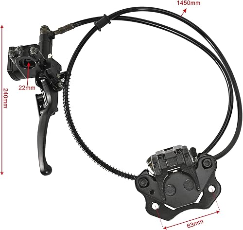 Miniatura 5 de Freno de disco hidráulico trasero hidráulico cilindro maestro pinza conjunto con pastillas de freno para ATV chino Quad TaoTao Sunl Roketa NST Cool