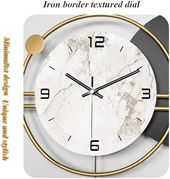 Etlegor Large Wall Clocks for Living Room Decor, Modern Silent Wall Clock with Pendulum Metal Wall Art 3D Silent Clock Wall Decor for Bedroom Office Home Kitchen Decoration(Without Lights,55x110cm)