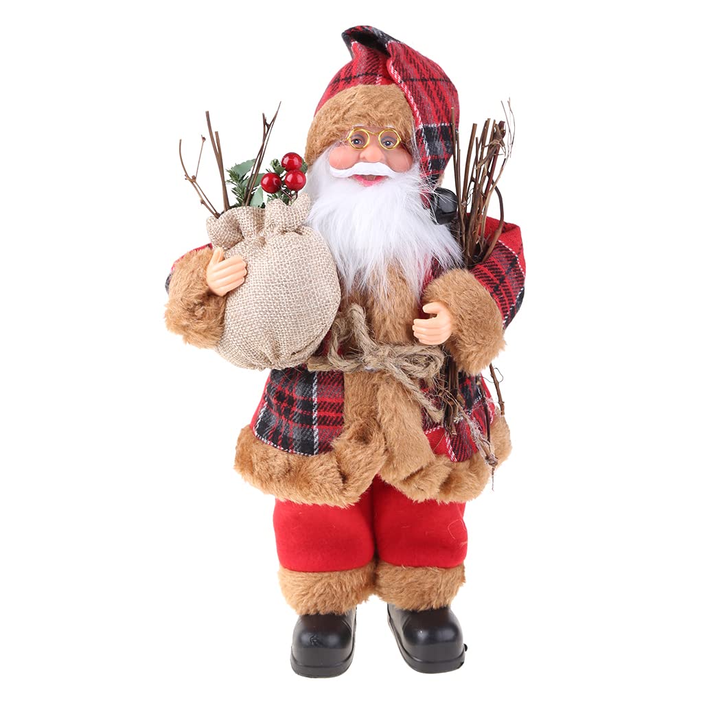 YROHGKPN 11.8" Standing Naughty Nice Santa Christmas Figurine Figure Decoration for Ornament Tree Decor Santa Statue Decorations Indoor Outdoor
