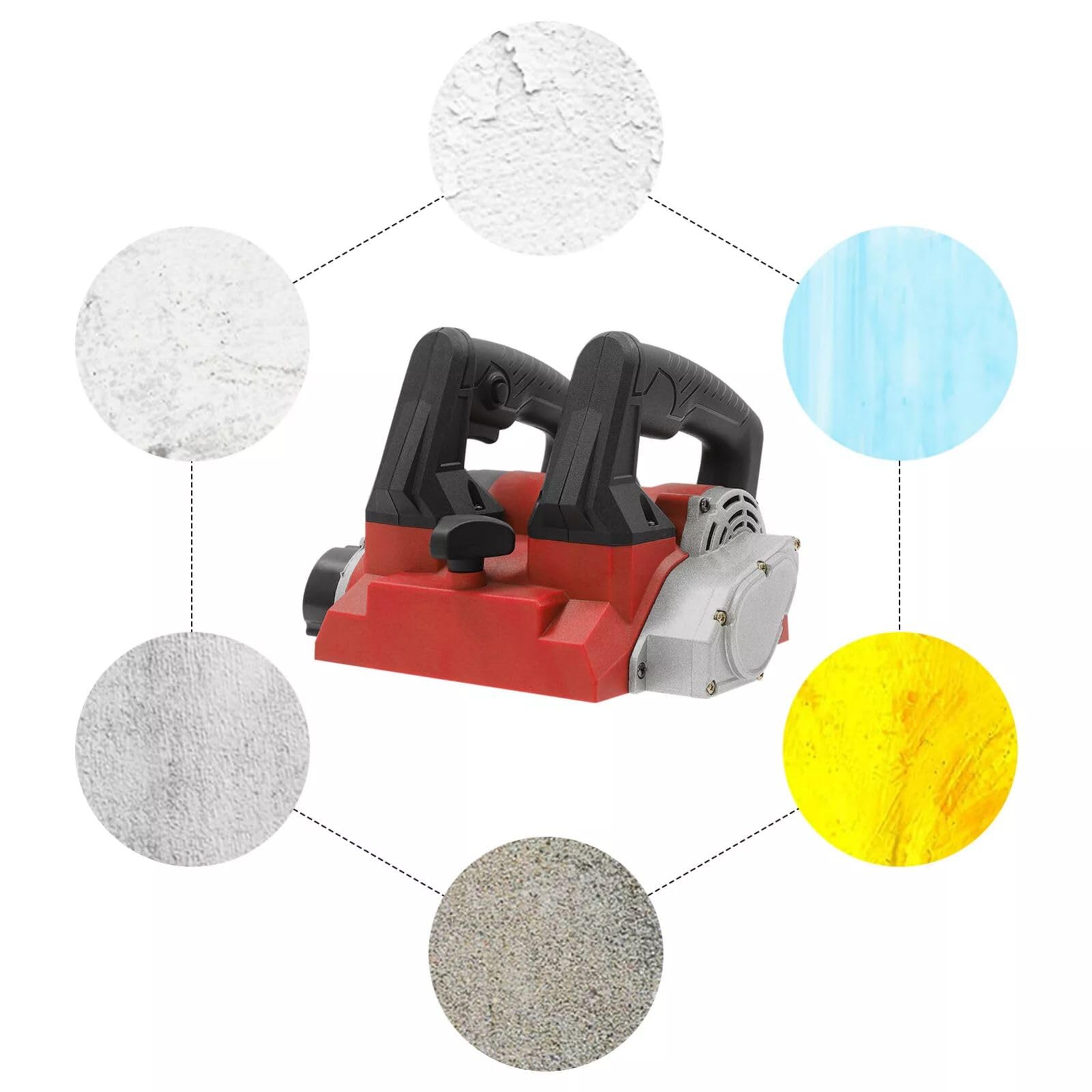 Piallatrice elettrica da parete 1300 W, smerigliatrice a rulli, per calcestruzzo, stucco, verniciatura, 4000 giri/minuto (rosso)