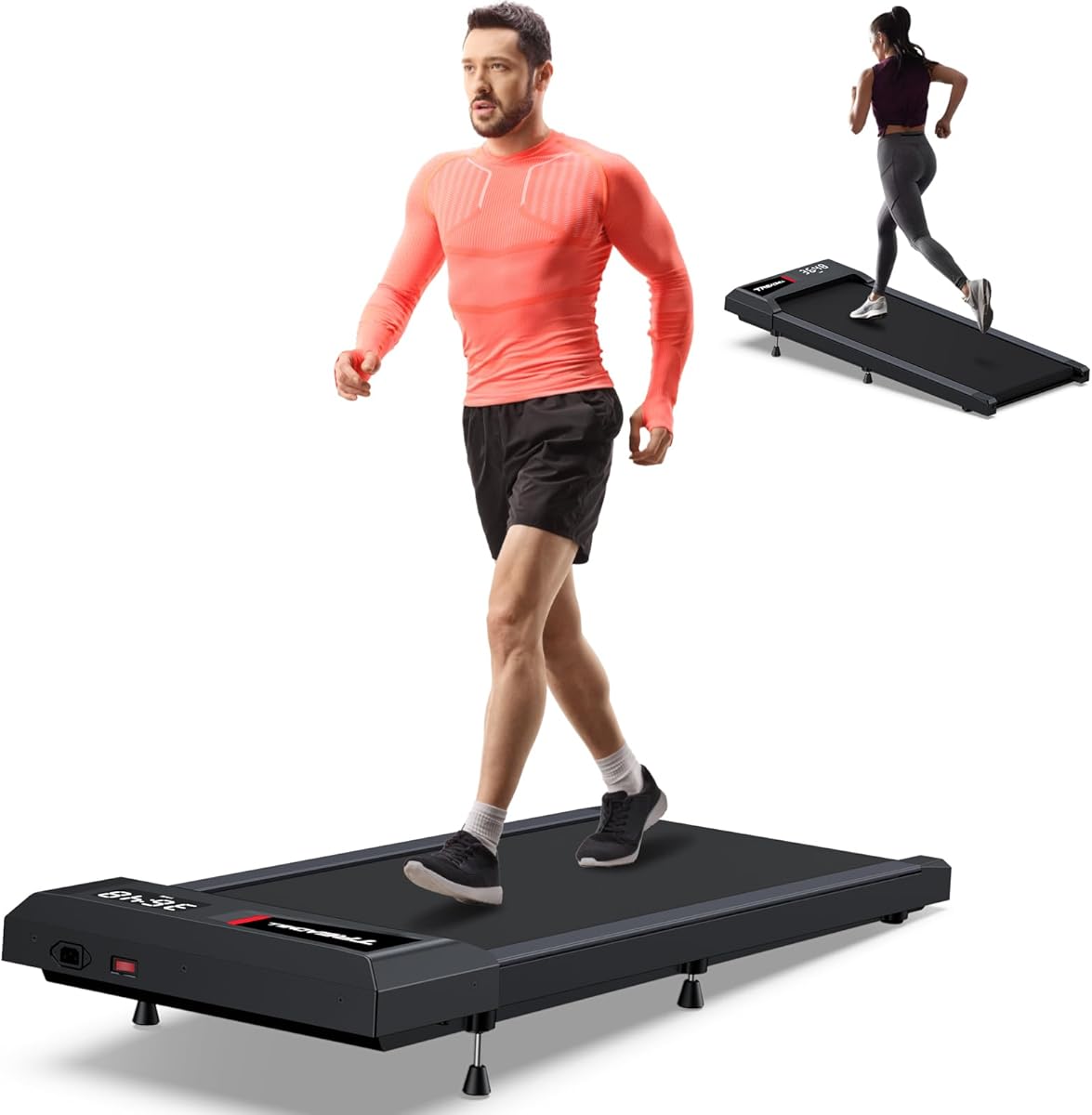 COZYINN 10% Incline Walking Pad - 3HP 4MPH/7.6MPH 265/350+lb Capacity Treadmills for Home, Portable Foldable Adjustable Incline Treadmill with Wide Running Area, Mute Control, Works with KINOMAP