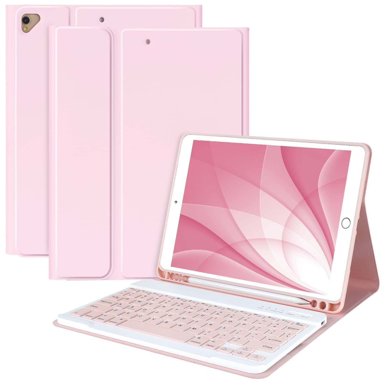 Amazon.com: MMK for iPad 9th Generation Case with Keyboard (Pink
