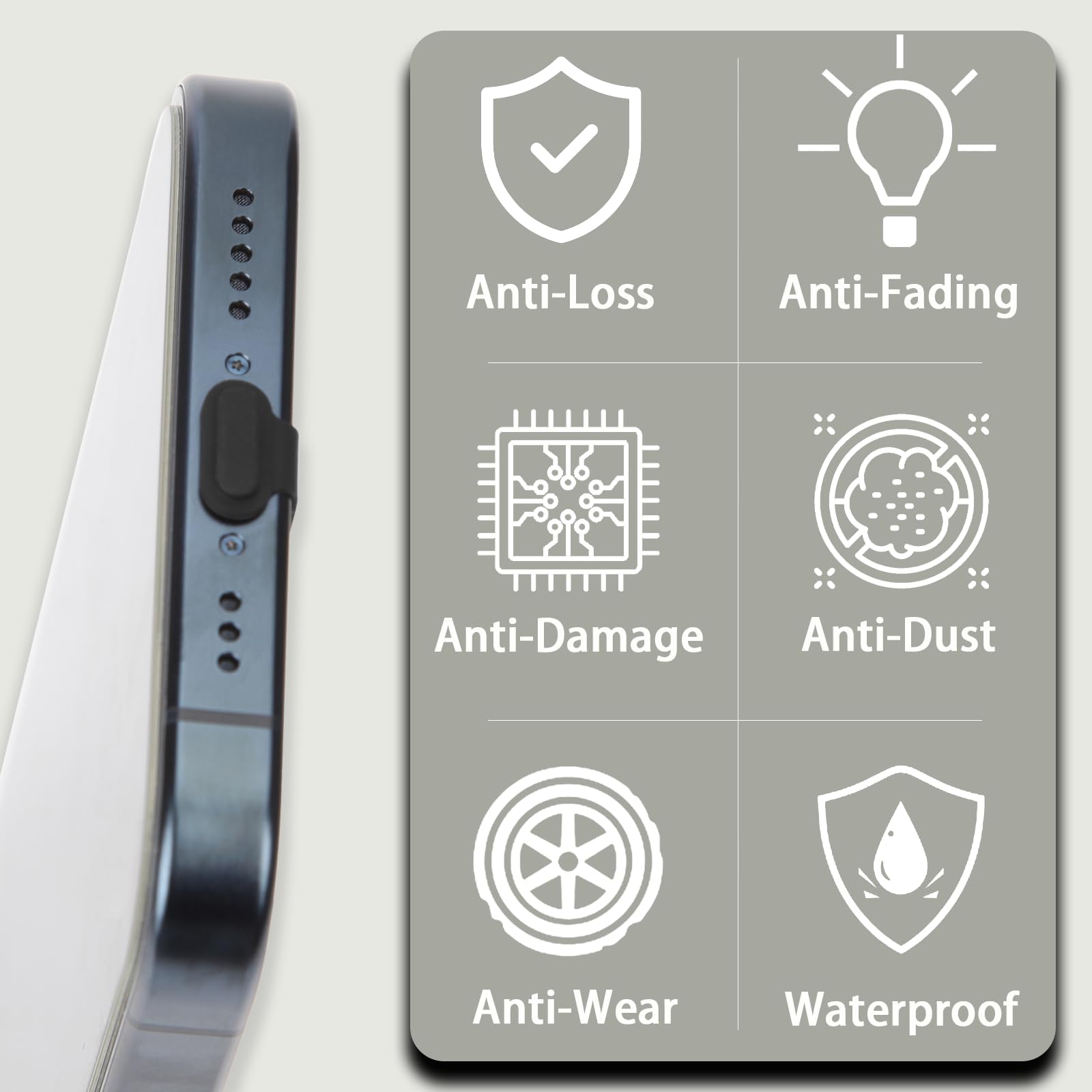 Joremx USB-C Staubschutz Set - Schutzkappen Für IPhone Ladebuchse & Lautsprecher