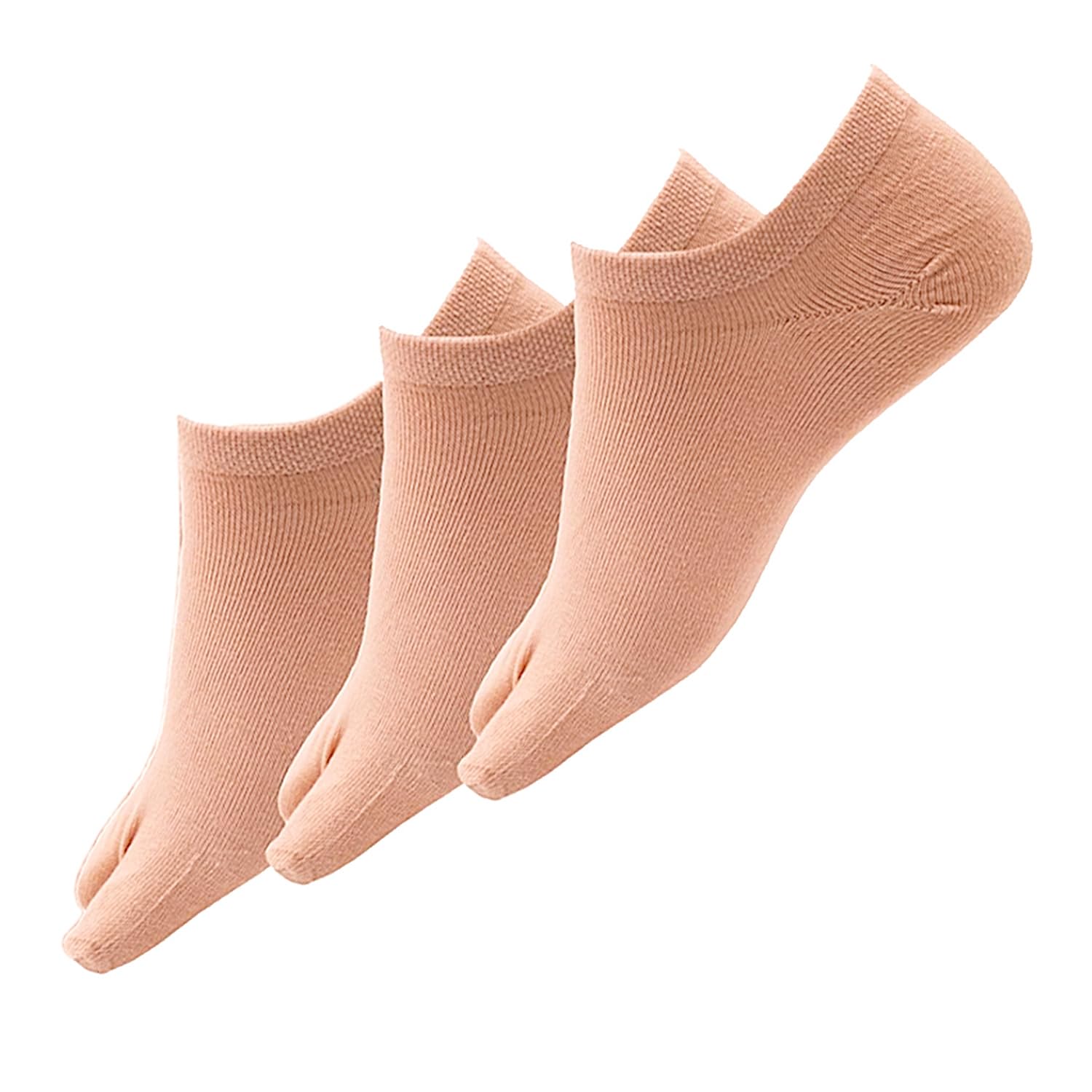 FOOTPRINTSWomen Thumb Organic Cotton Socks | Pack of 3 Pair | Beige |, ankle length