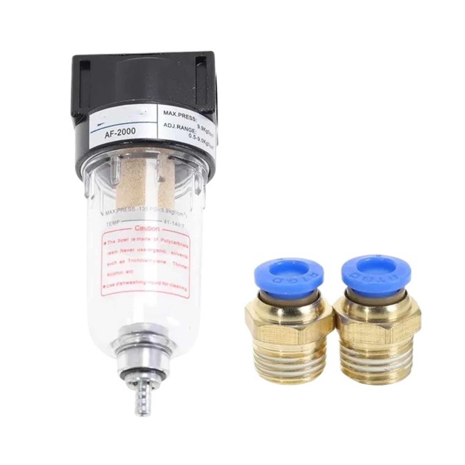 AYNRJKKX AF2000 Pneumatic Parts air Filter Accessories Source Processing Unit for Compressor Oil-Water Separation(AF2000-W-PC-6mm)
