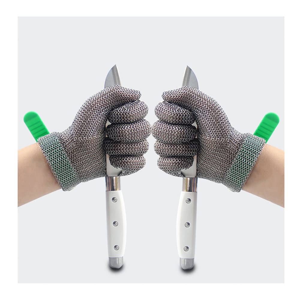 Guanti Antitaglio, Guanti antitaglio in Acciaio Inossidabile, Guanti da Lavoro in Maglia di Maglia per Giardinaggio, Intaglio del Legno, Taglio del Vetro e Sicurezza del Portiere