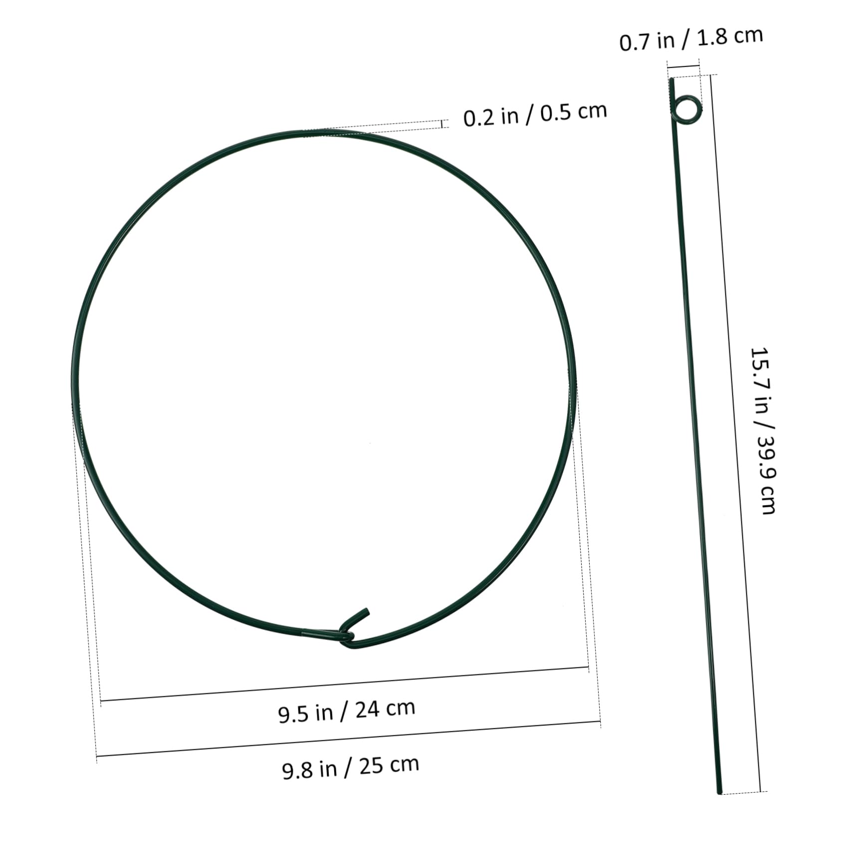 Lot De 3 Tuteurs pour Plantes Grimpantes Verts 25/40 Cm pour Jardin Et Intérieur, Supports Robustes en Fer Revêtu, Structure Compacte Et Détachable Adaptée Au Soutien Floral