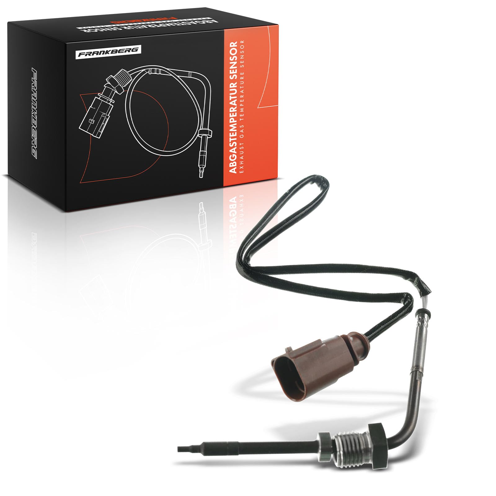 Frankberg Sensor de temperatura de gases de escape 2 Polos Compatible con Polo 6C1 6R1 Ibiza IV 6J5 6P1 A1 8X1 8XK Fabia II Combi 545 R.o.o.m.s.t.e.r 5J7 Replace# 7451918