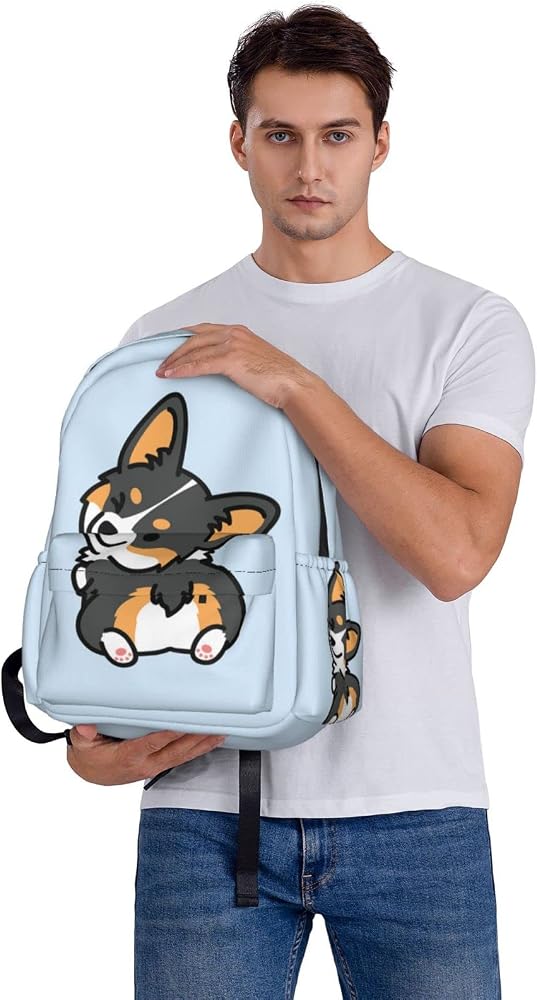 Amazon.com: FeHuew 17 inch Backpack Cute Corgi Tricolor Dog Laptop 