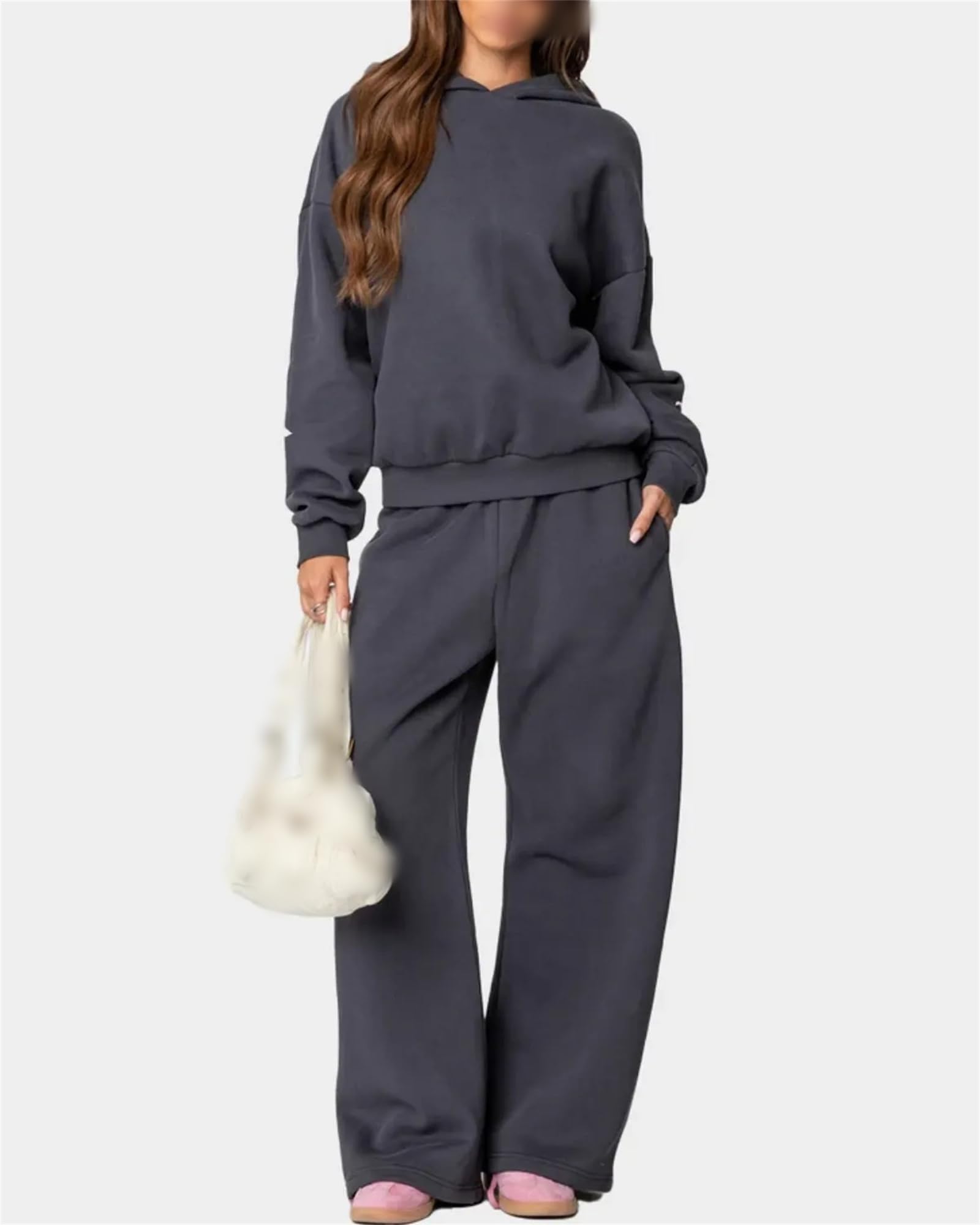 Conjunto deportivo de 2 piezas para mujer, conjunto de estampado de lazo, sudadera con capucha y pantalones deportivos para mujer, sudadera con lazo para mujer