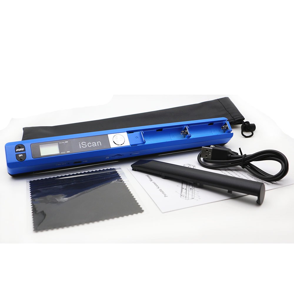 scanner portatile documento di formato A4 scanner 900 DPI scanner portatile ad alta velocità (blu)