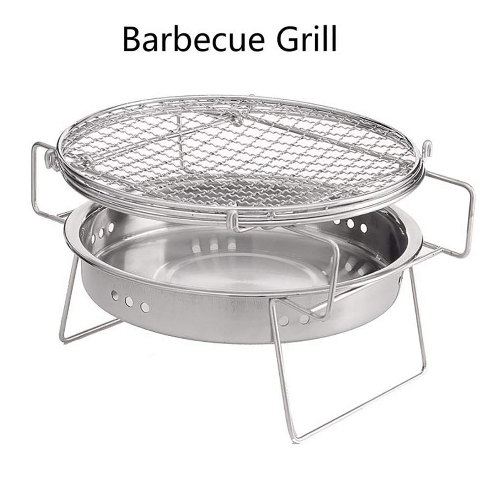 Grill Zdejmowany grill węglowy, Okrągłe grille Przenośny Łatwe do czyszczenia, Odpowiedni dla 1-2 osób Odpowiedni na Kemping Piesze wycieczki Grillowanie