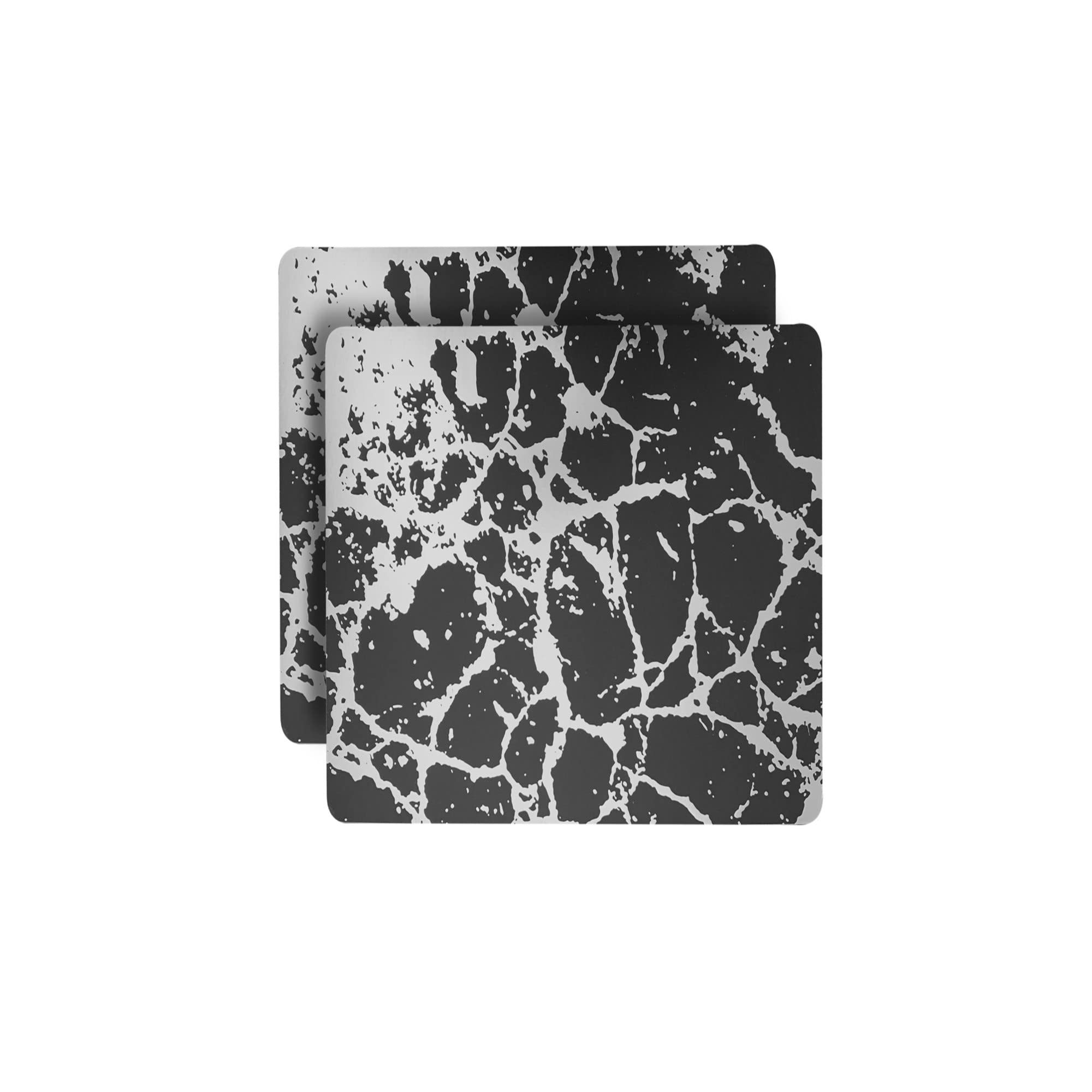 Dainty Home Black/Silver Marble Cork Collection (15" X 15" Square, )