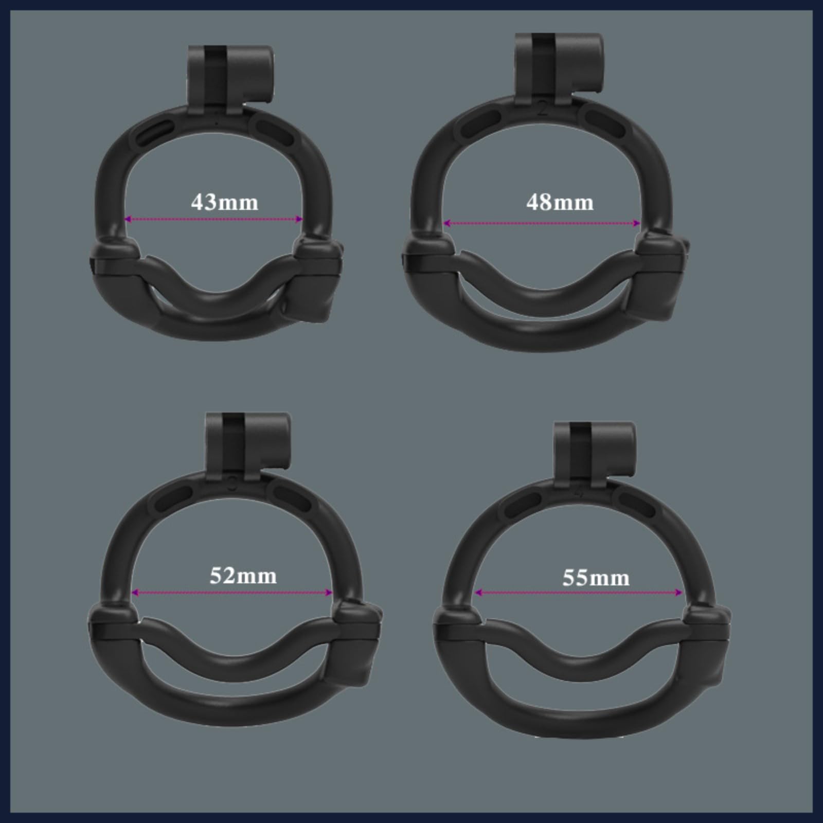 [4 Misure di moschettoni] Gabbia Fissa Sportiva Nera Leggera in Resina per Il Fitness Uomo (80mm)-A153