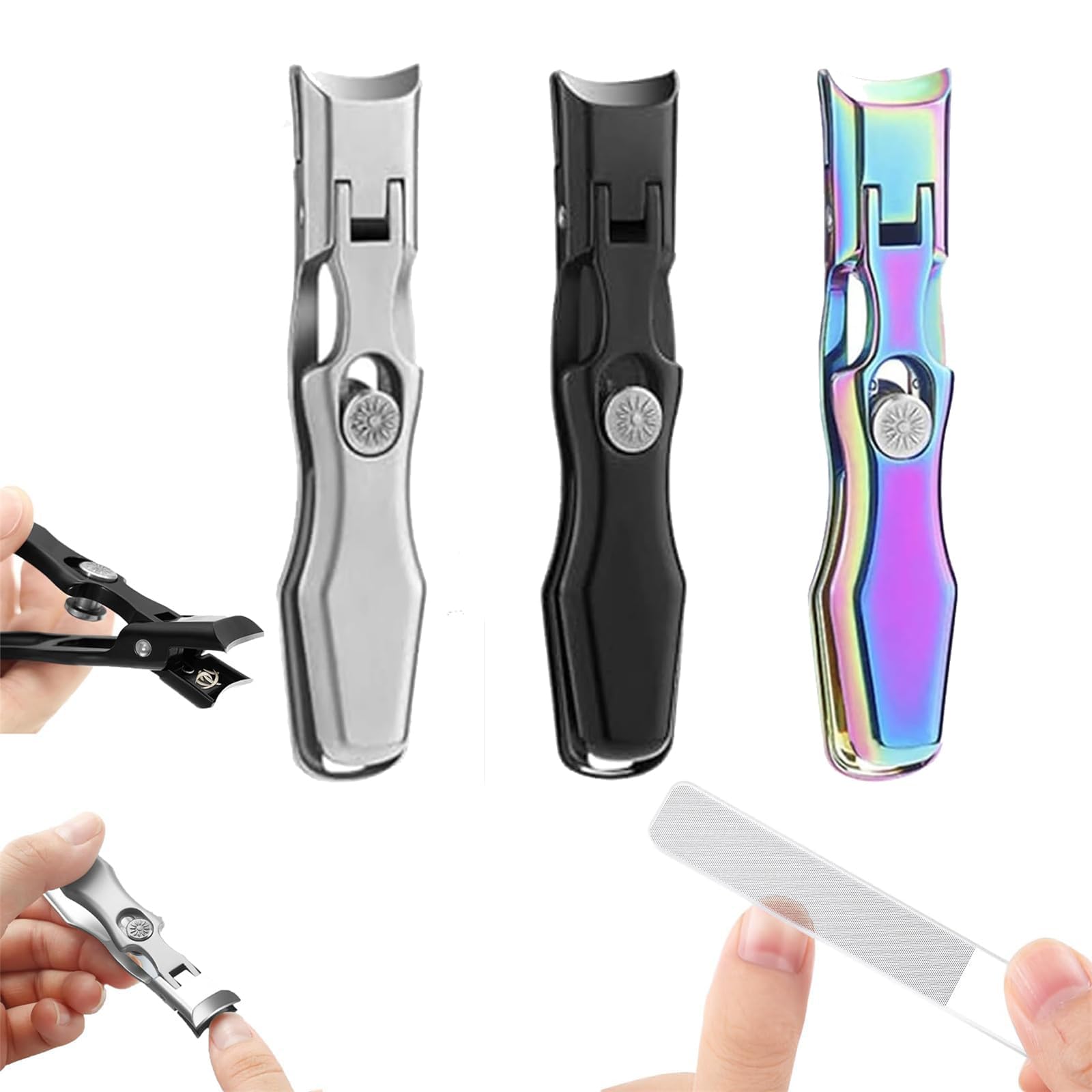 Gamedamai Nail Clipper, Conationfirm Nail Clippers, Vrsgs Nail Clipper, Ultra Sharp Stainless Steel Nail Clippers, Professional Extra Large Heavy Duty Toe Clippers for Seniors with Catcher File