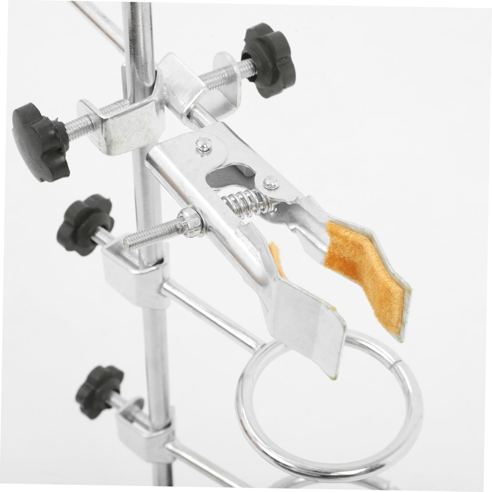 Supporto per Becher e Vetreria, Anello Regolabile in Ferro Nero 40 Cm | Base Stabile, per Distillazione e Reazioni Chimiche, Adatto a Materiale di Laboratorio e Laboratorio di Scienze