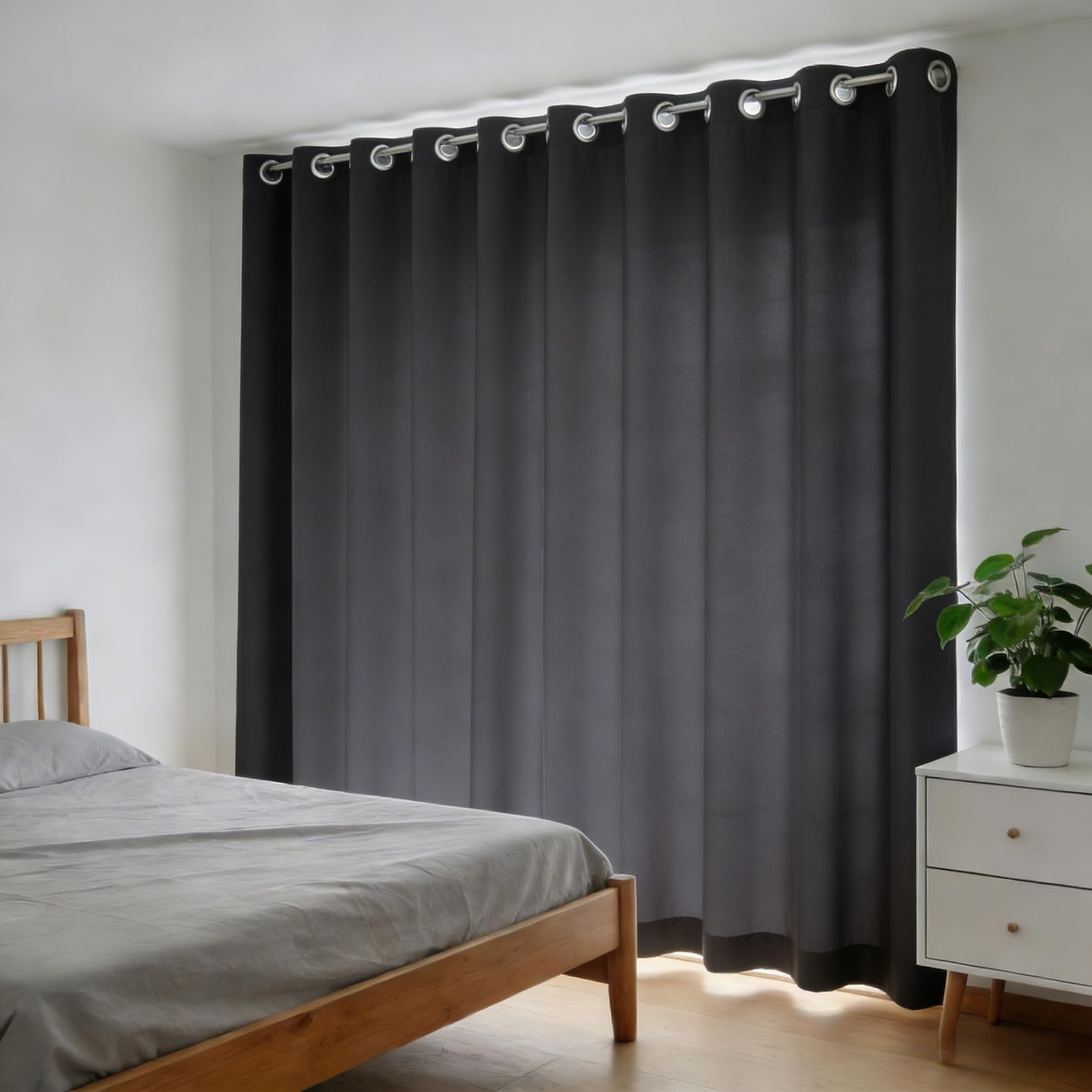 Zasłony Izolowane Termicznie 100 x 200 cm Termiczne Zaciemniające Izolowane Dźwiękoszczelne Firany Zasłony Zaciemniające 1 Panele Do Salonu Kuchni Sypialni, Ciemny szary