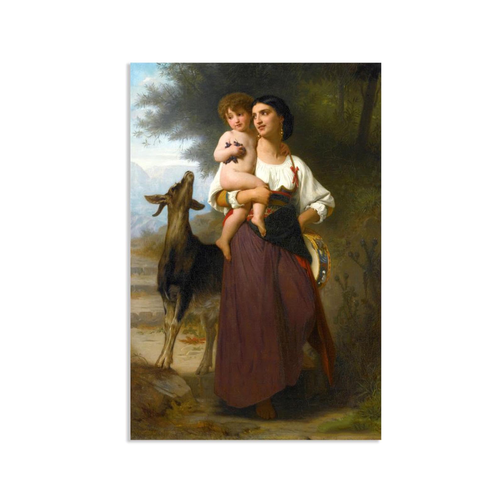 William-Adolphe Bouguereau Wall Art Convoitise Print on Canvas Reproductions of Famous Paintings Wall Decor for Living Room Bedroom Bathroom Home Decor 65x40cm frameless