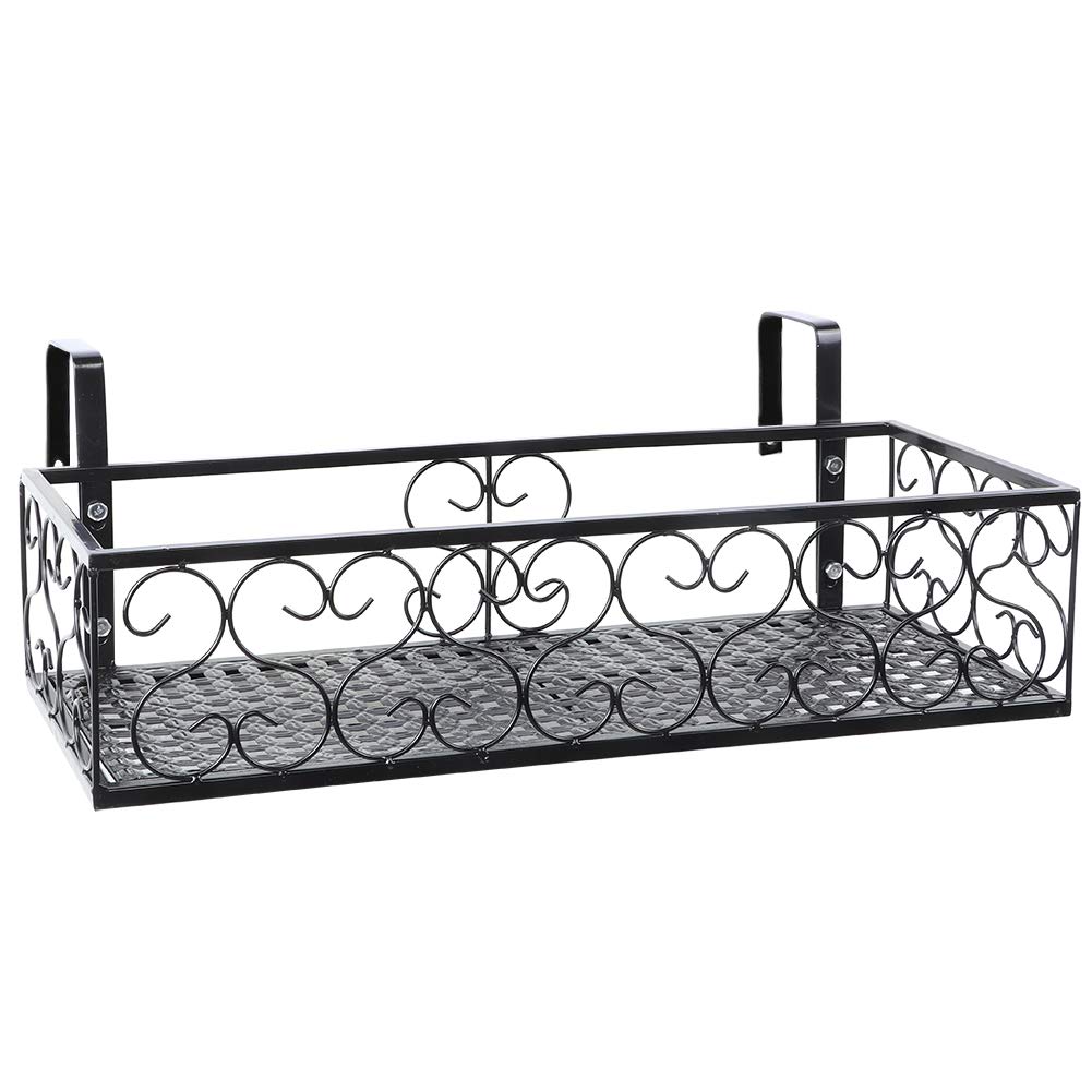 SEAFRONT Étagère Suspendue en Fer Panier Balcon Pot de Fleur Support Garde-Corps Étagère Décoration Pot de Fleur Support pour la Décoration de Jardinage à la Maison
