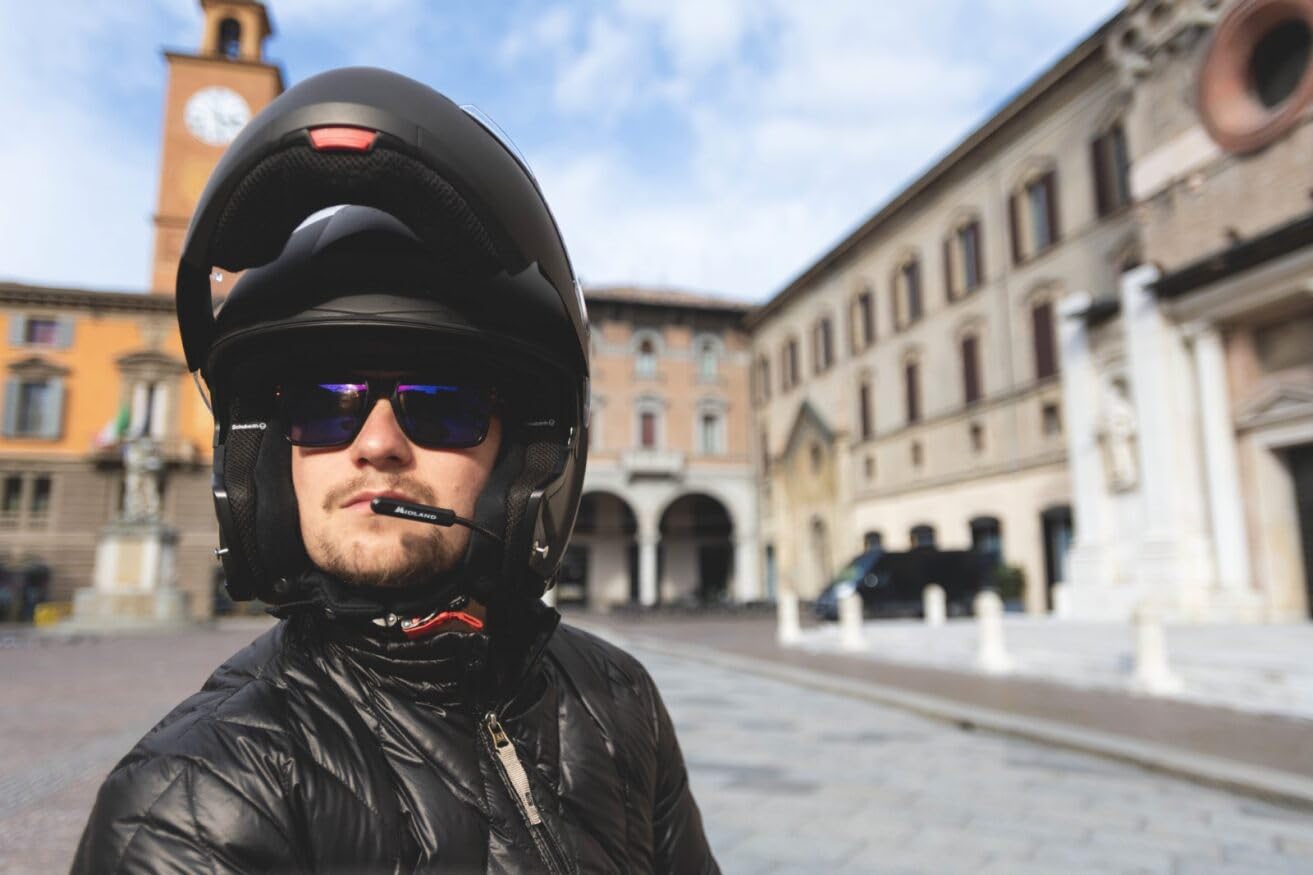 Midland - Auricular Bluetooth 5.2 Único K10 para Motociclistas Urbanos, Contestador Telefónico Invisible Universal - Auriculares Bluetooth Cancelación Ruido para Casco Moto, 7mm, Carga Rápida